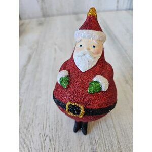 Dept 56? Glitter Santa roly poly ornament xmas tree